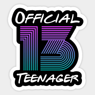 Vintage Official Teenager - 13th Birthday Gift Sticker